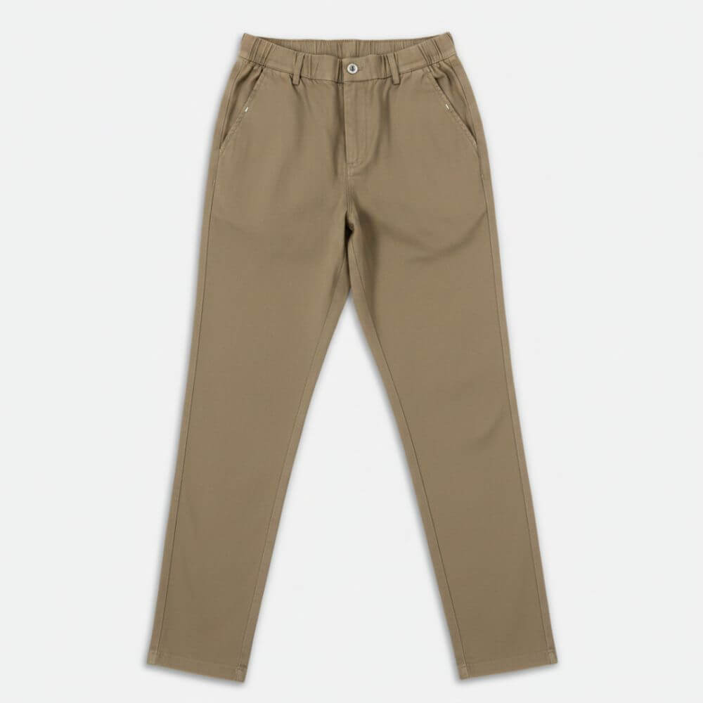 Kit Polo Tricot Bege + Calça Chino Premium Cáqui