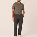 Kit Polo Tricot Verde Escuro + Calça Chino Premium Chumbo