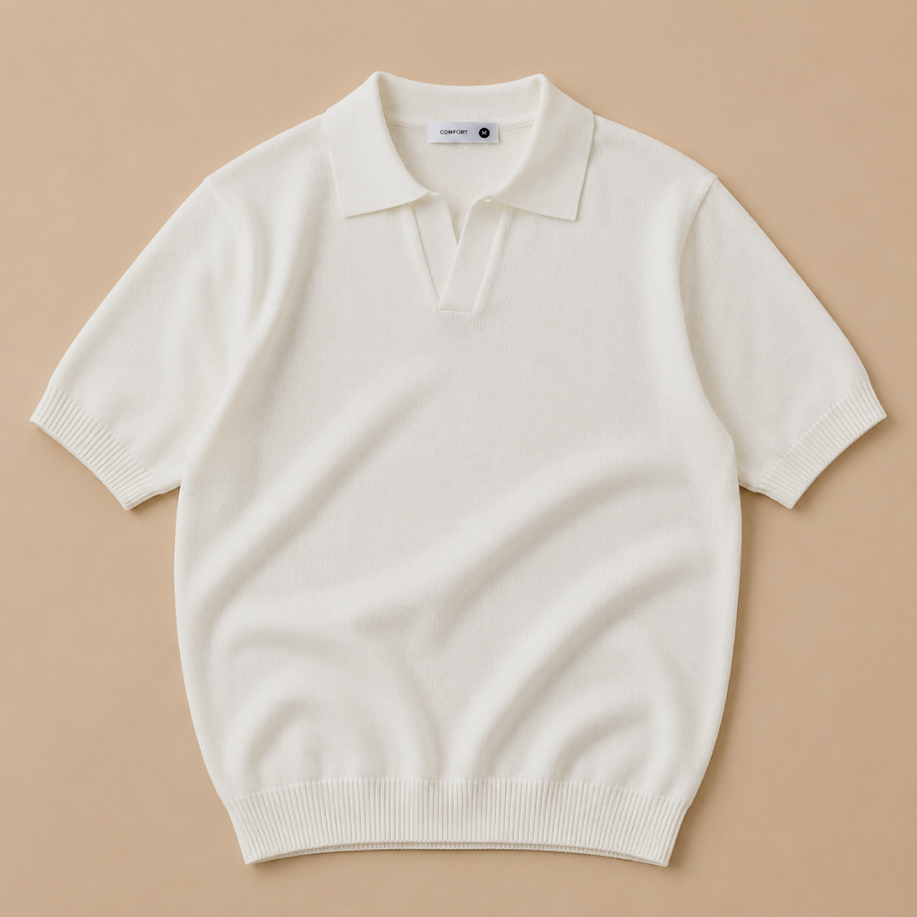 Kit Polo Tricot Branca + Chino Premium Chumbo