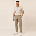 Kit Polo Tricot Bege + Calça Chino Premium Cáqui