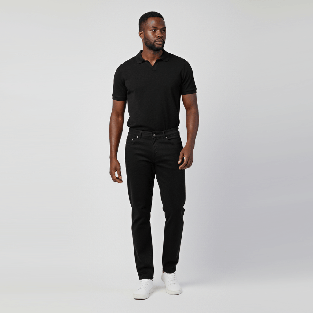 Kit Polo Essenziale Preta e Calça Firenze Preta