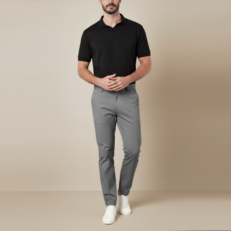 Kit Trabalho com Estilo - Polo Essenziale e Calça Slim Alfaiataria Casual
