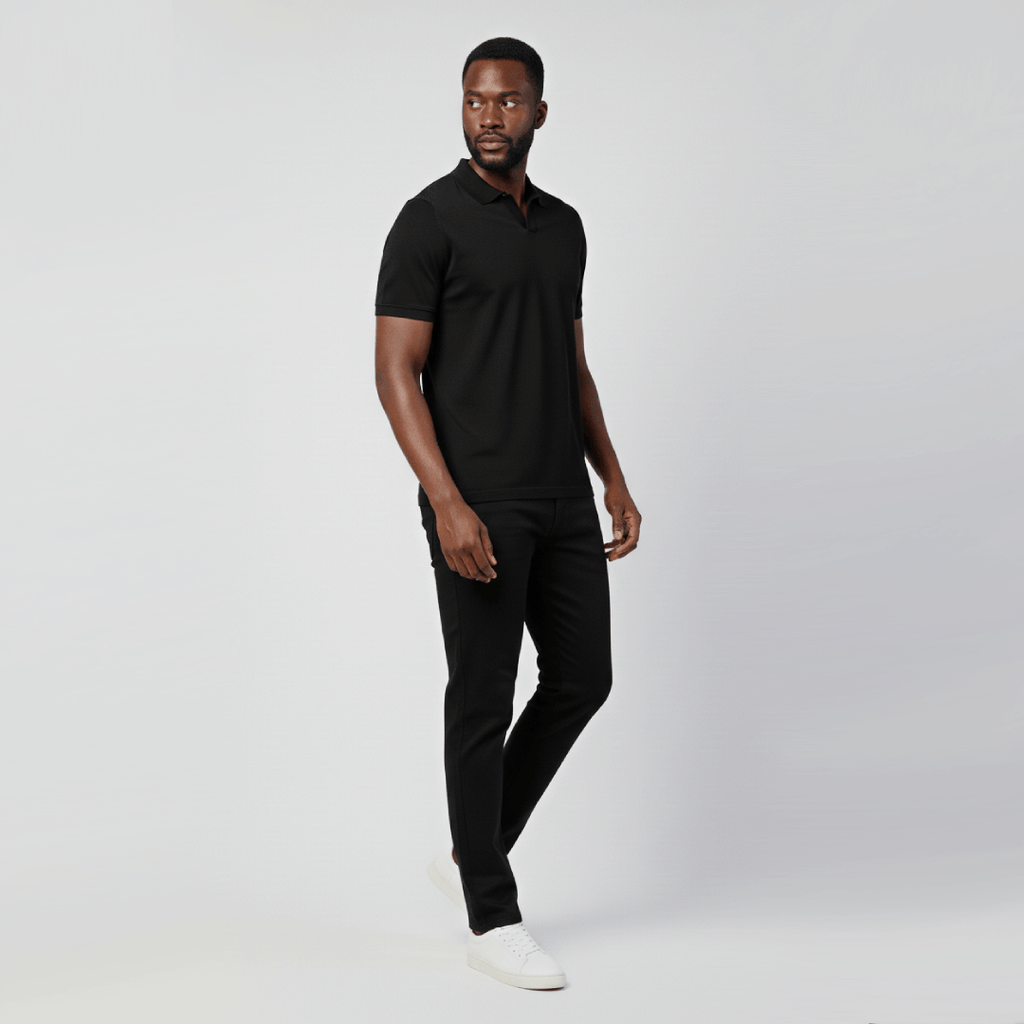 Kit Polo Essenziale Preta e Calça Firenze Preta