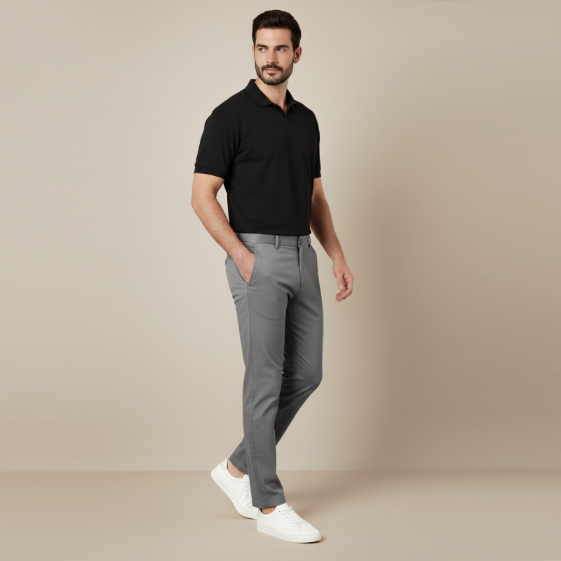 Kit Trabalho com Estilo - Polo Essenziale e Calça Slim Alfaiataria Casual