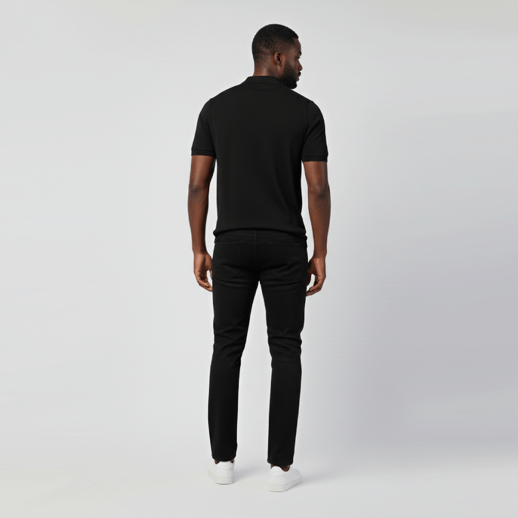 Kit Polo Essenziale Preta e Calça Firenze Preta