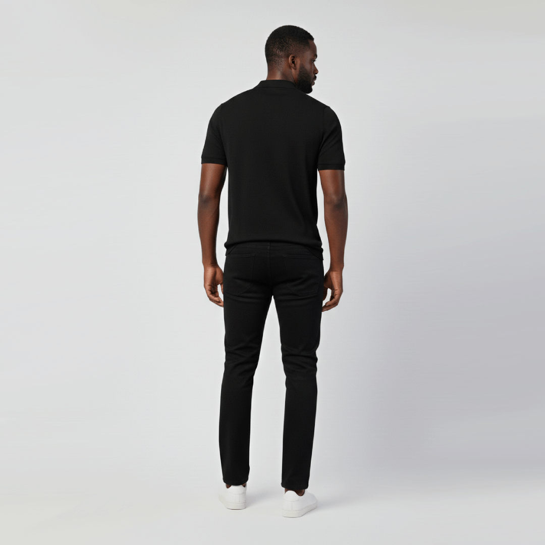 Kit Polo Essenziale Preta e Calça Firenze Preta