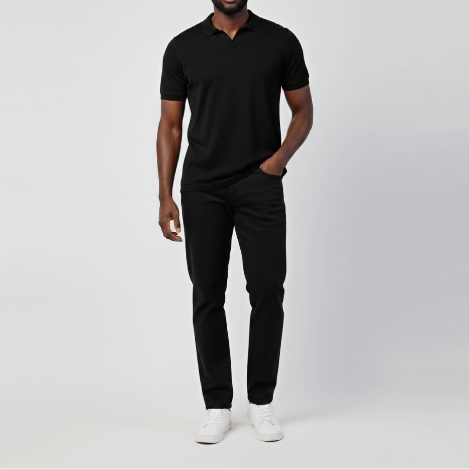 Kit Polo Essenziale Preta e Calça Firenze Preta