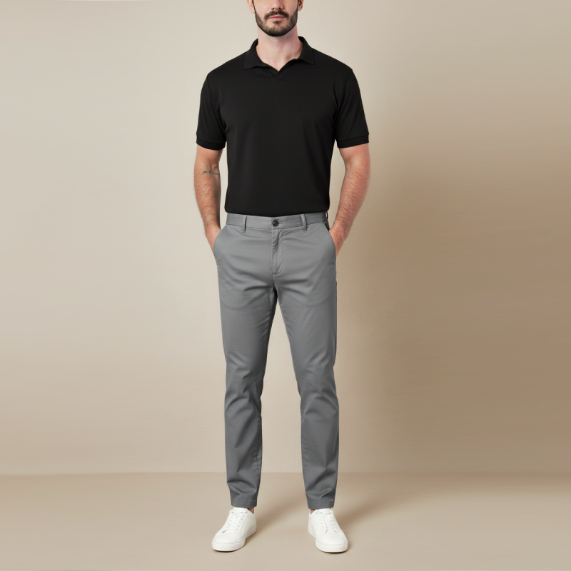 Kit Trabalho com Estilo - Polo Essenziale e Calça Slim Alfaiataria Casual