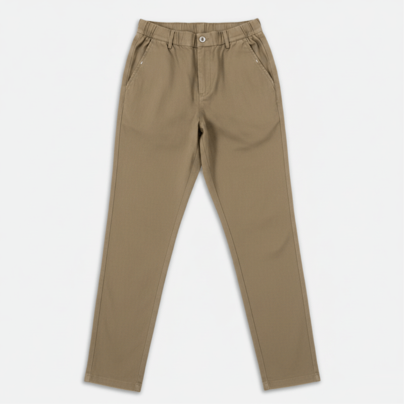 Kit Polo Tricot Bege + Calça Chino Premium Cáqui